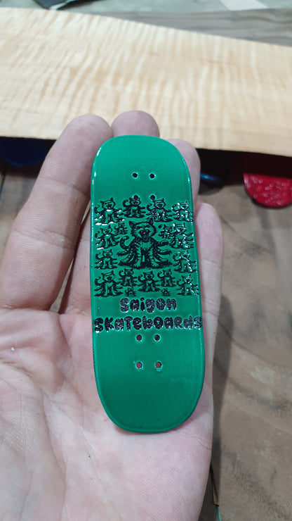 Saigon Skateboards "Cat o 9 arm" Fingerboard Deck – 5-Ply Canadian Maple 33.3mm Boxy Medium Concave