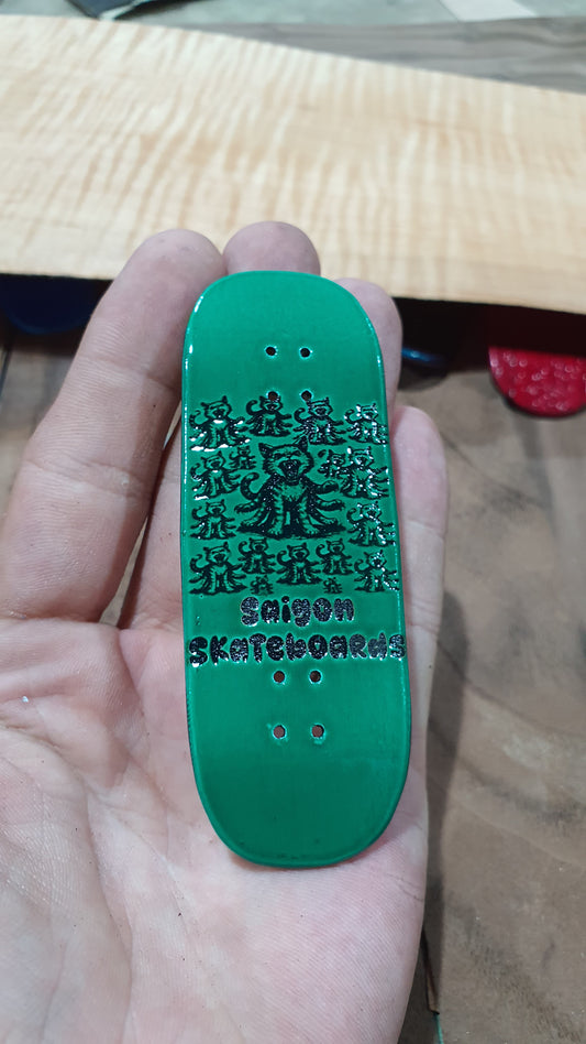 Saigon Skateboards "Cat o 9 arm" Fingerboard Deck – 5-Ply Canadian Maple 33.3mm Boxy Medium Concave