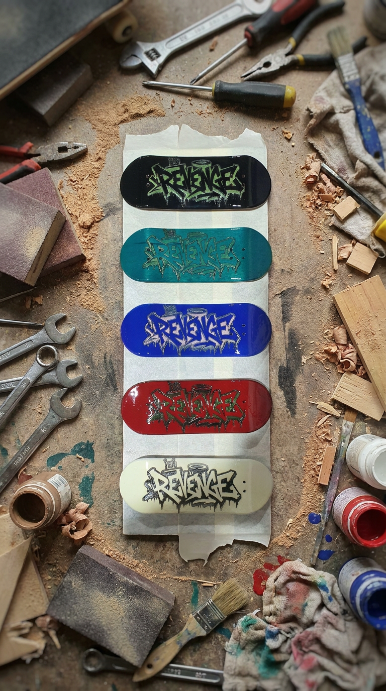 Revenge "Sleep with the fishes" 5-ply Canadian Maple Fingerboard Deck 33mm | Saigon Skateboards