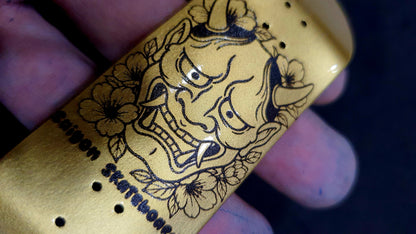 Saigon Skateboards "Gold Hannya" 32mm Fingerboard Deck
