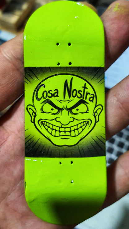 Saigon Skateboards 5-ply Canadian Maple Fingerboard 33mmx97mm Popsicle "Tattoo Face"