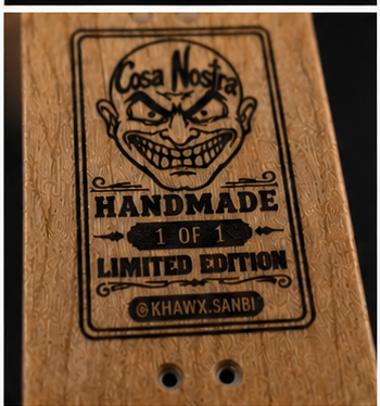 Cosa Nostra Handmade 34mm "Screaming Skulls" Fingerboard