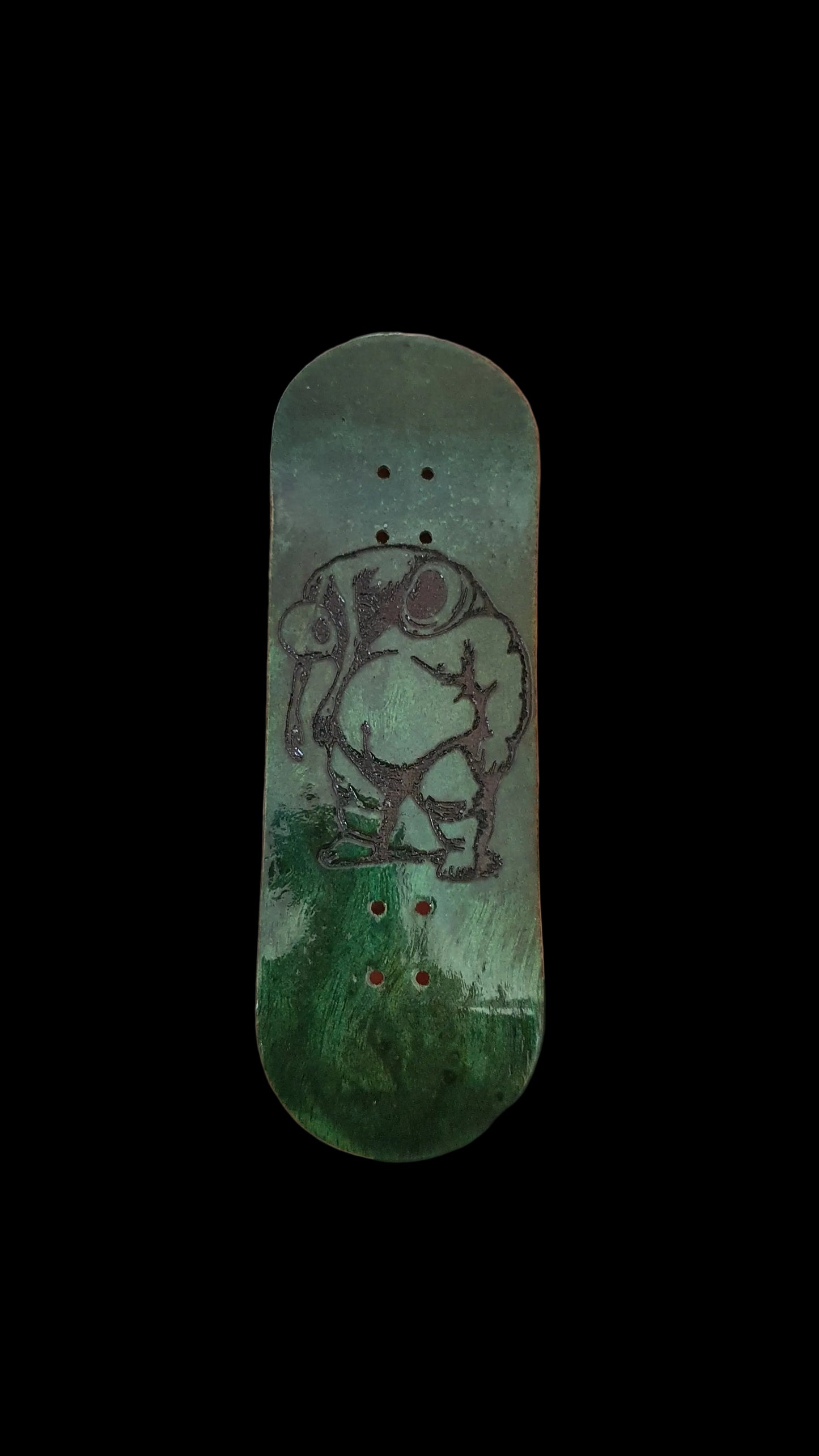 Saigon Skateboards "Invasion" 34mm Green Burl Fingerboard Deck