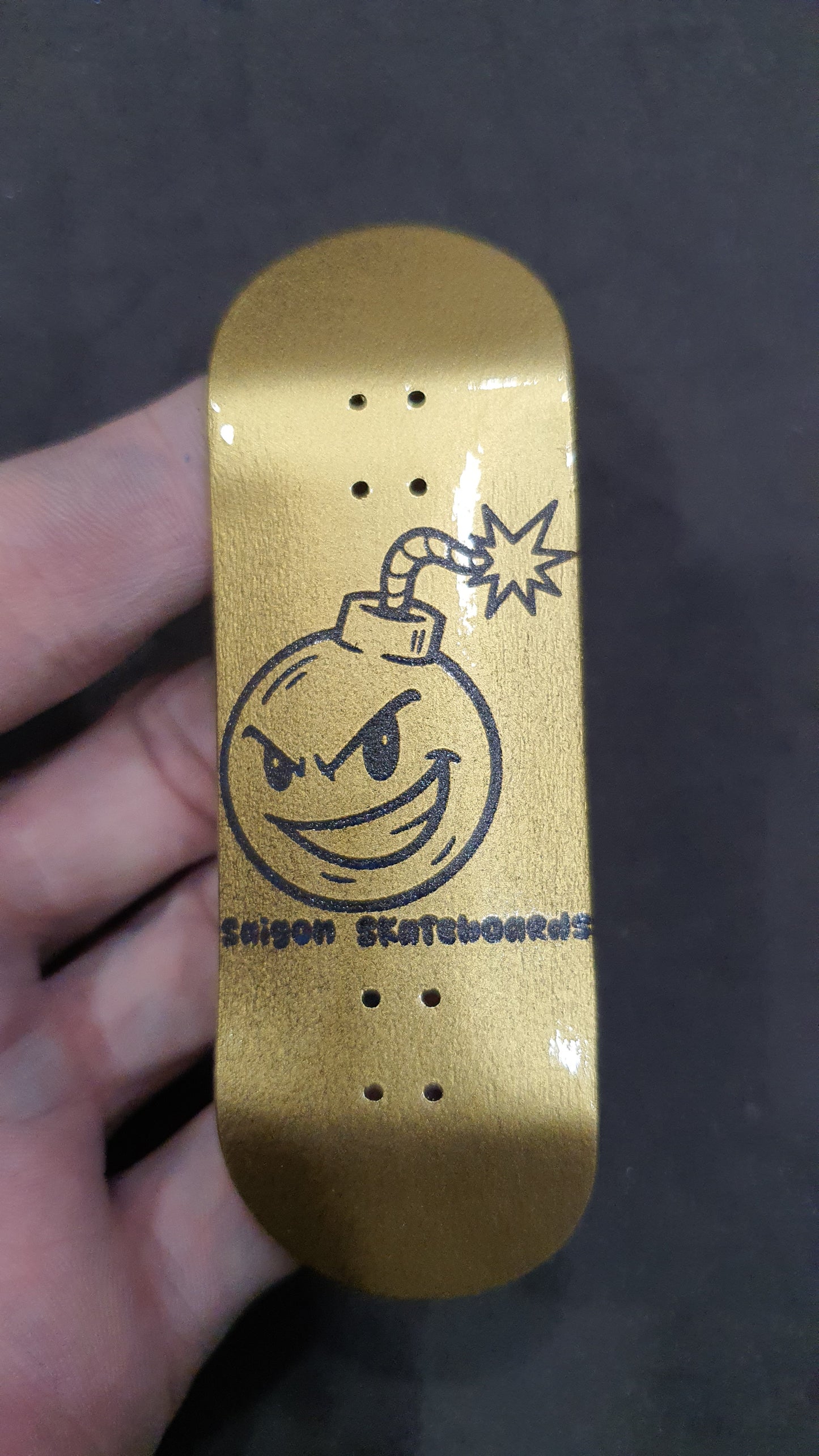 Saigon Skateboards "Gold Bomb" 32mm Fingerboard Deck