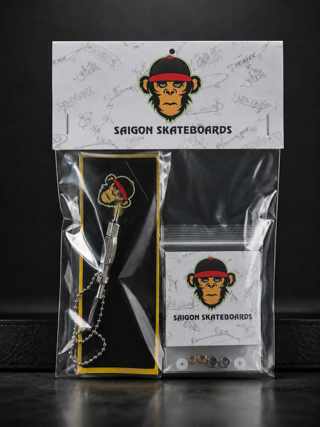 Premium Combo Fingerboard Accessories Set - Foam + Metal Tool + Cosa Nostra Spring-loaded Bushing