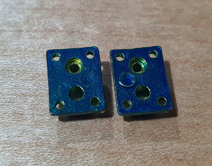 Leefai Naked Fingerboard Truck Baseplates – Limited Edition Teal & Red/Gold