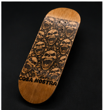 Cosa Nostra Handmade 34mm "Screaming Skulls" Fingerboard