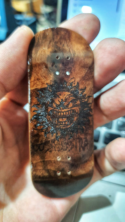 Cosa Nostra Handmade "Hateful Sun" 34mm Fingerboard. NFC enabled.