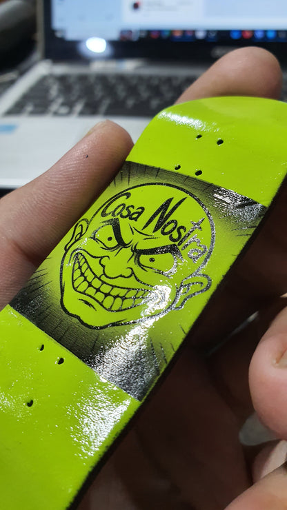 Saigon Skateboards 5-ply Canadian Maple Fingerboard 33mmx97mm Popsicle "Tattoo Face"