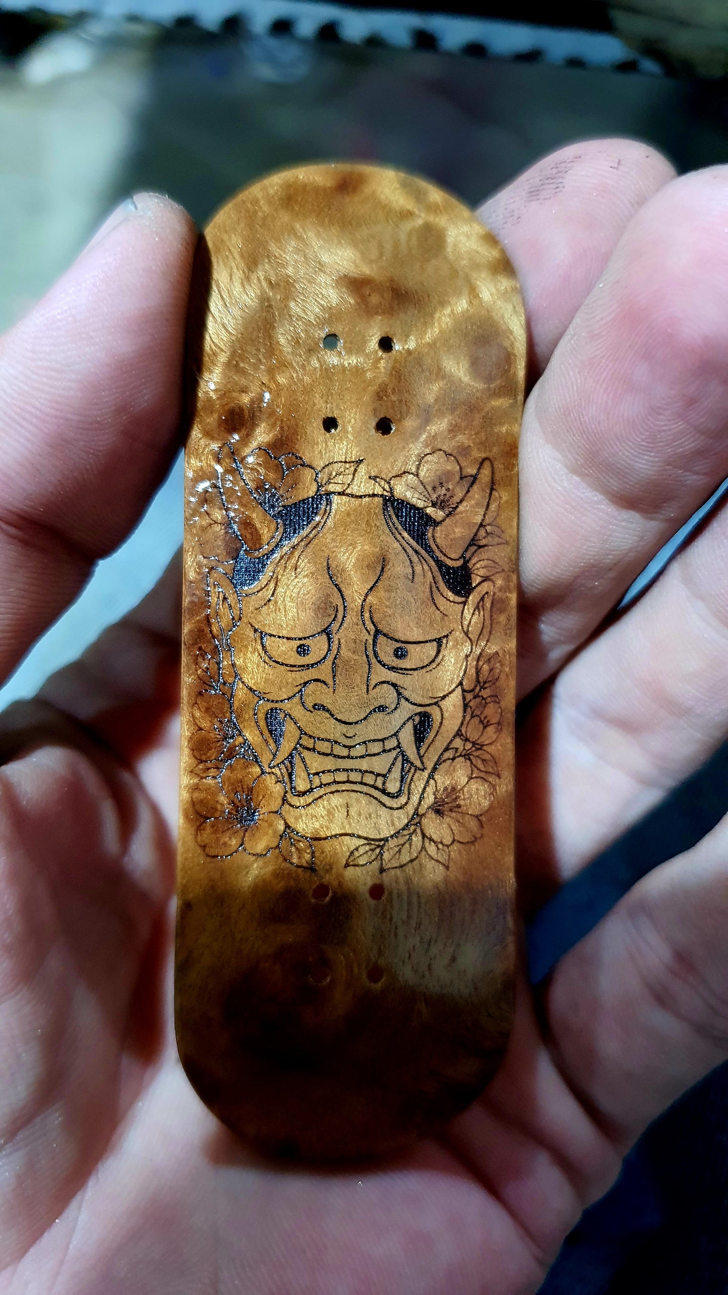 Saigon Skateboards "Burl Hannya" 32mm Fingerboard Deck
