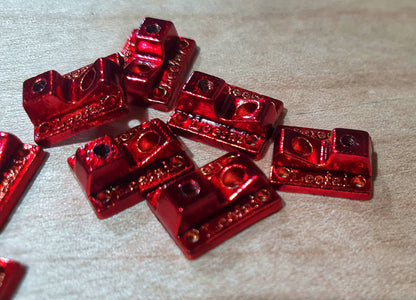 Leefai Naked Fingerboard Truck Baseplates – Limited Edition Teal & Red/Gold