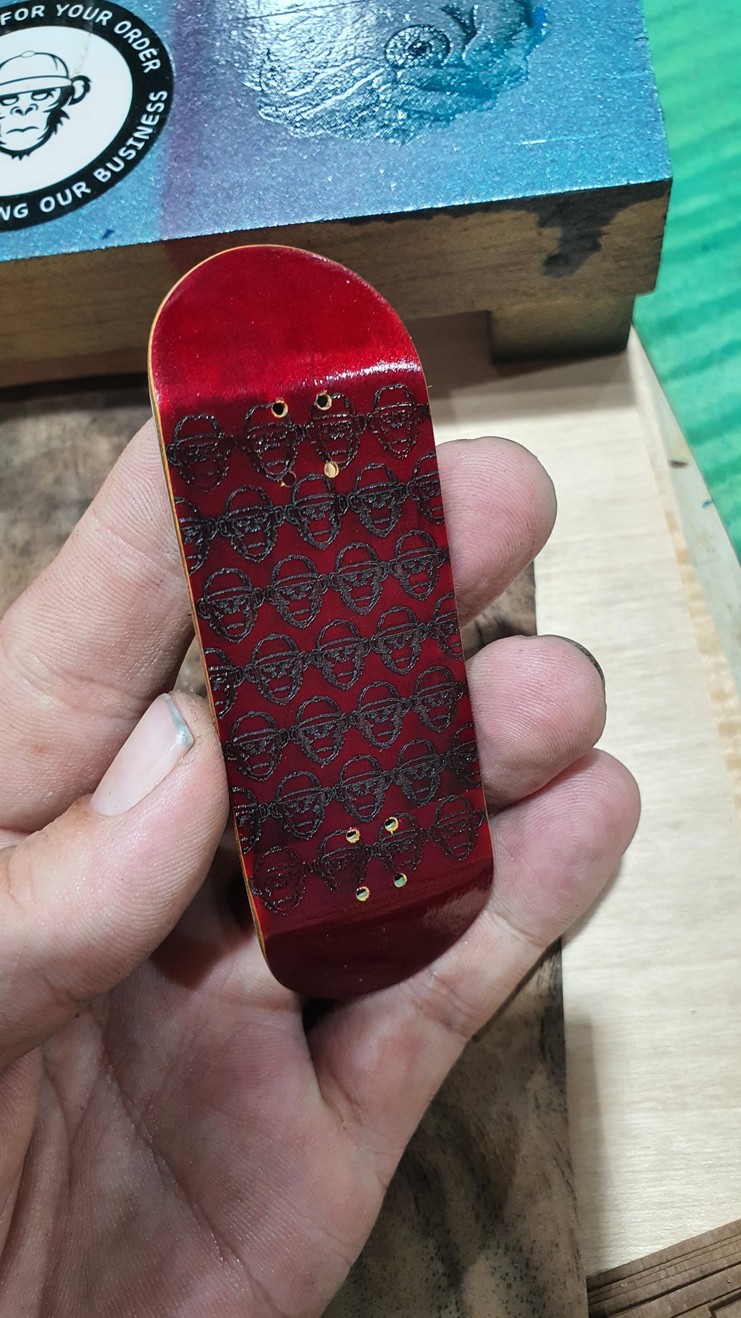 Cosa Nostra Red Monkey Army 32mmx98mm Popsicle Shape Canadian Maple & Mahogany NFC Enabled