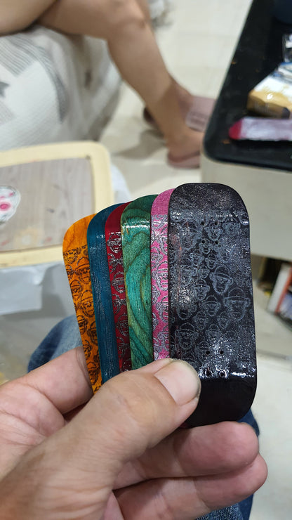 Cosa Nostra Handmade 5-Ply Fingerboard - Monkey Army Yellow Boxy Shape Maple, Mahogany & Engineered Veneer NFC Enabled