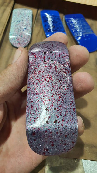 Cosa Nostra Handmade Fingerboard Deck "Hannya" – 6-Ply Canadian Maple, Ebony & Moosewood 34mm Boxy NFC Enabled