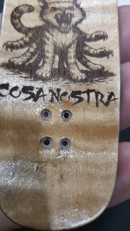 Cosa Nostra Handmade 7-ply Canadian Maple, Spalted Maple, Ebony & White Oak Fingerboard Skateboard 34mmx98mm Popsicle