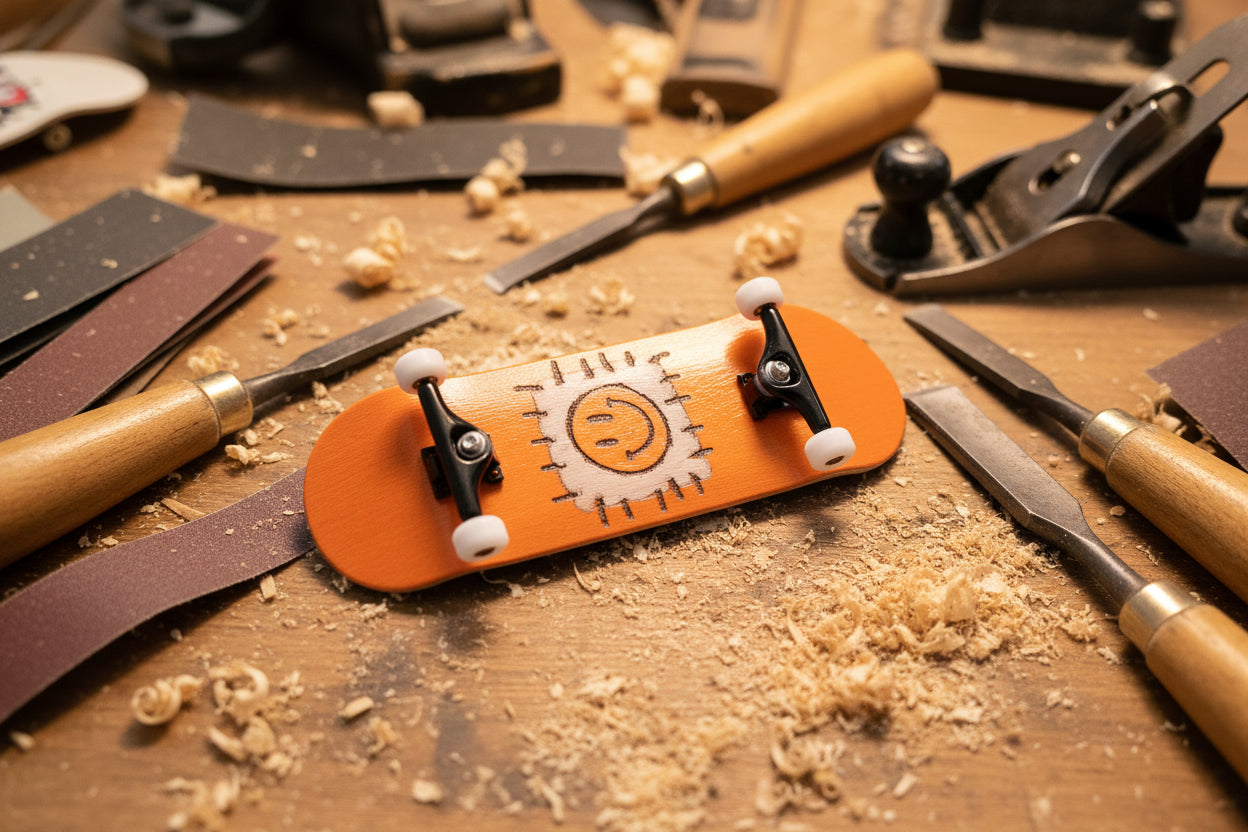 Little Smiley Patch Fingerboard - 32/33/34mm | Popsicle Shape | Saigon Skateboards