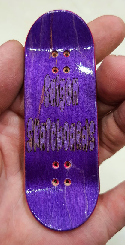 Saigon Skateboards "Raging Stars" 5-ply Canadian Maple Fingerboard.  33mmx97mm  Popsicle, medium kicks and concave.