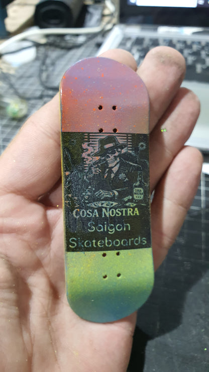 Saigon Skateboards 5-ply Canadian Maple Fingerboard 33mmx97mm Popsicle Shape Custom "office work"