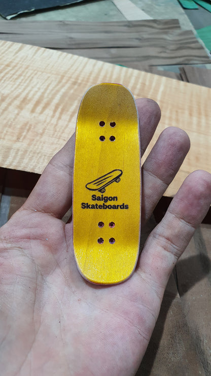 Saigon Skateboards "Bird" Fingerboard Deck – 5-Ply Canadian Maple 34mm Boxy Medium Concave