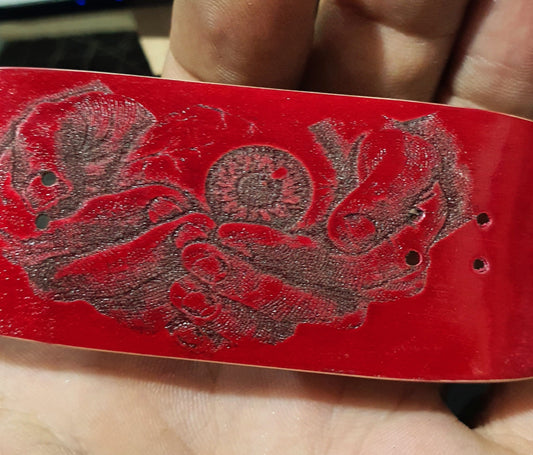 Saigon Skateboards 5-ply Canadian Maple Fingerboard "Cradling Hands" 34mmx97mm Egg shape. Medium kicks and concave.
