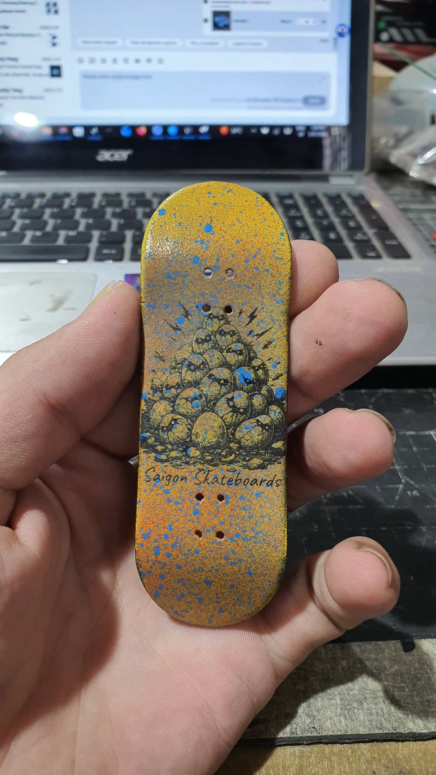 Saigon Skateboards 5-ply Canadian Maple Fingerboard 33mmx97mm Popsicle Shape Custom