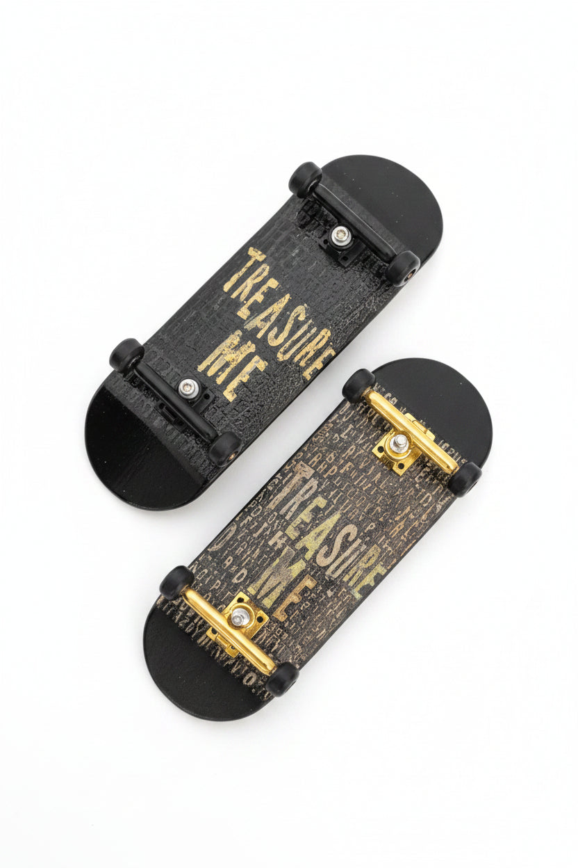 Saigon Skateboards 5-ply Canadian Maple - Treasure Me Fingerboard Setup – 33mm × 96mm Popsicle | Black & Gold Edition