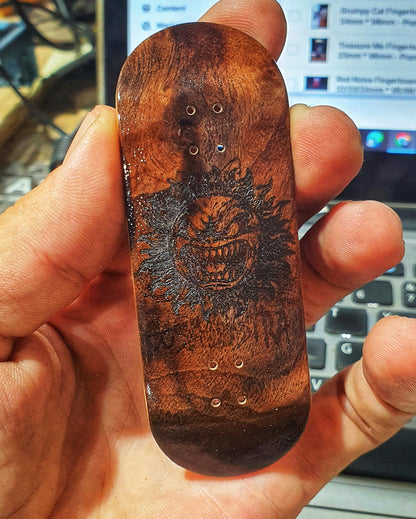 Cosa Nostra Handmade "Hateful Sun" 34mm Fingerboard. NFC enabled.