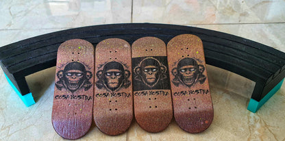 Cosa Nostra Handmade 34mmx98mm Limited Edition Logo Series Fingerboard Popsicle. Medium Concave & Kicks