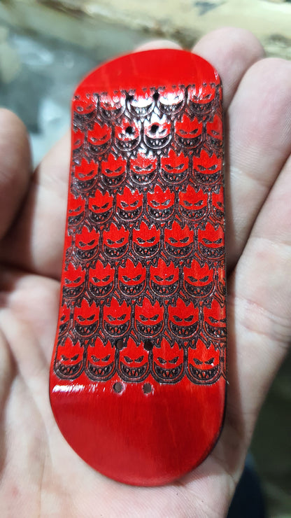 Fire Army 5-ply Canadian Maple Fingerboard  multi dyed veneers. 32mmx98mm Popsicle shape with medium kicks and concave.