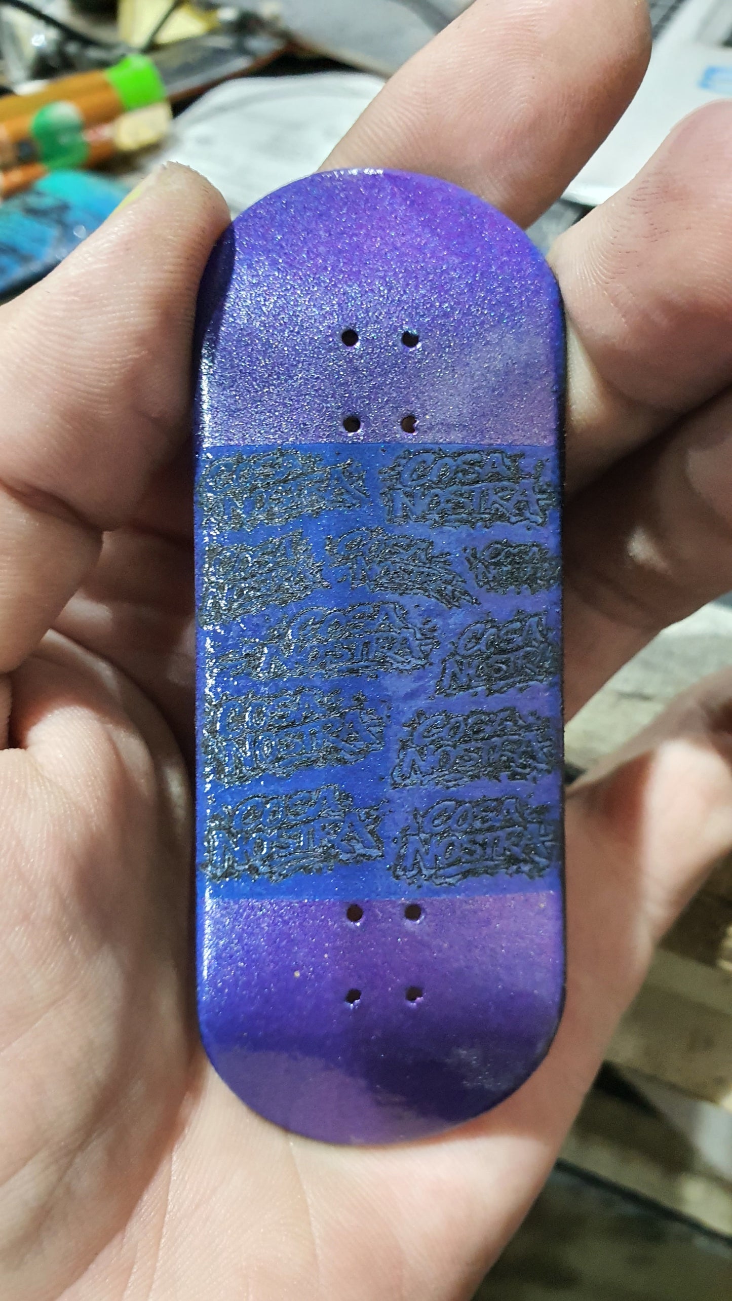 Saigon Skateboards 5-ply Canadian Maple Fingerboard 33mmx97mm Popsicle "Graff Wall"