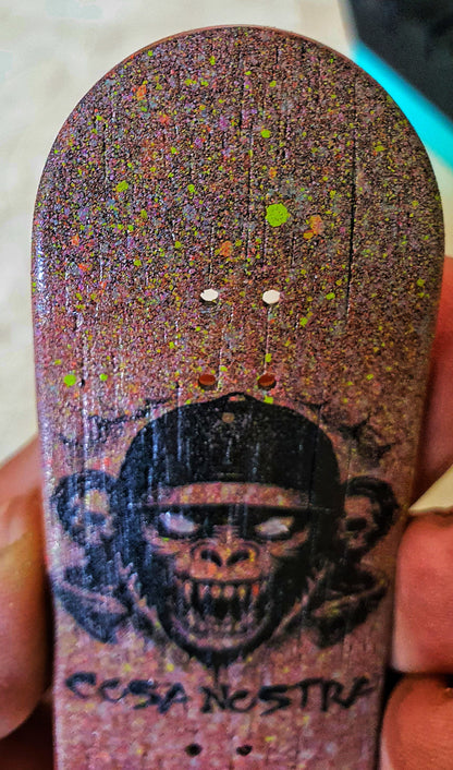 Cosa Nostra Handmade 34mmx98mm Limited Edition Logo Series Fingerboard Popsicle. Medium Concave & Kicks