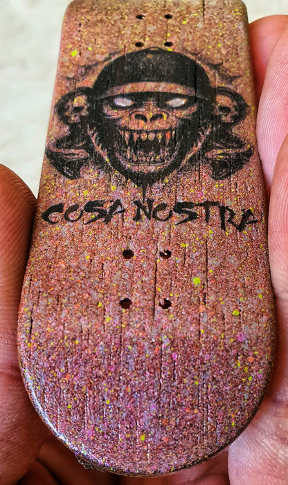 Cosa Nostra Handmade 34mmx98mm Limited Edition Logo Series Fingerboard Popsicle. Medium Concave & Kicks