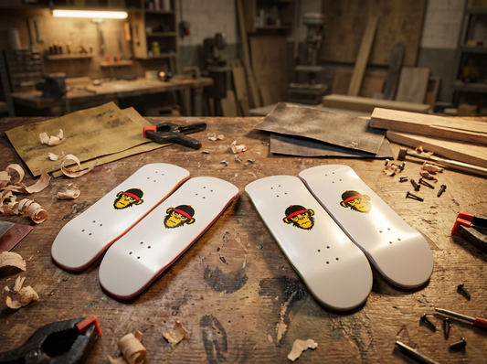 Monkey 1 Series 5-ply Canadian Maple in Pearlescent off-white Boxy Shape 32mm & 34mm Medium Kicks and Concave