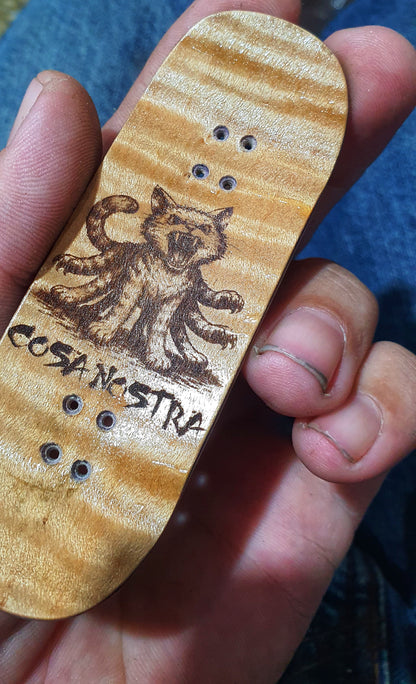 Cosa Nostra Handmade 7-ply Canadian Maple,Ebony,White Oak and Burl Fingerboard. 34mmx98mm Boxy Popsicle Shape