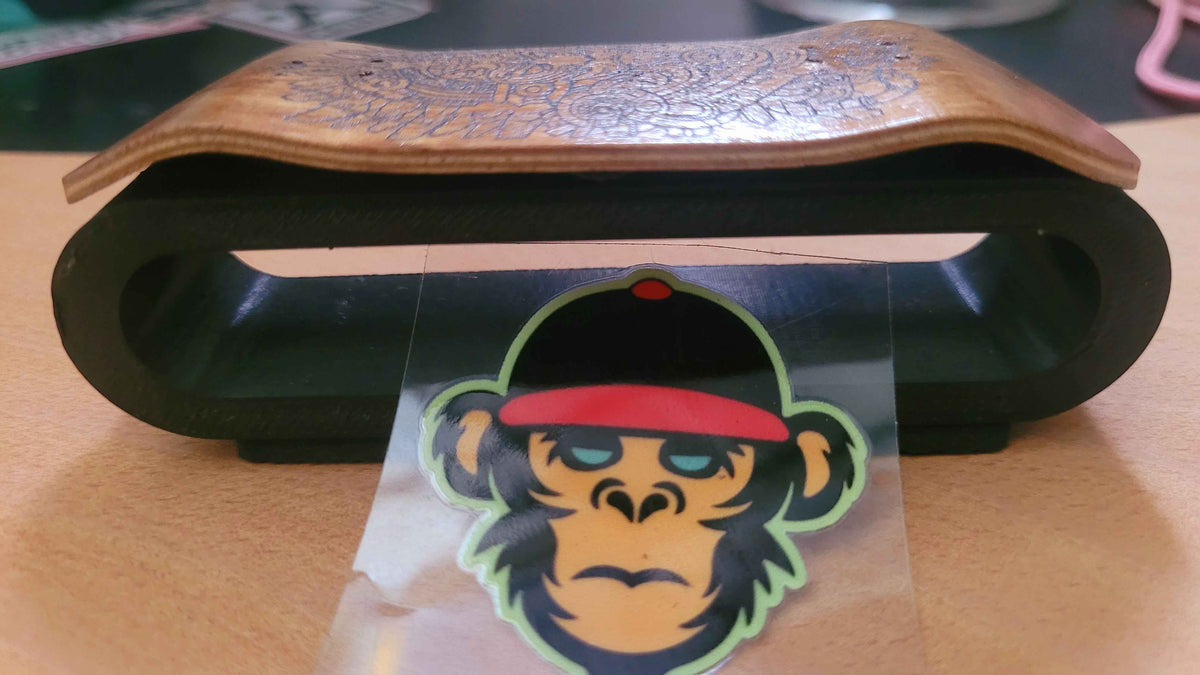 Elevate Your Skills with the Ornate Aztec Warrior Fingerboard Deck - 34mm