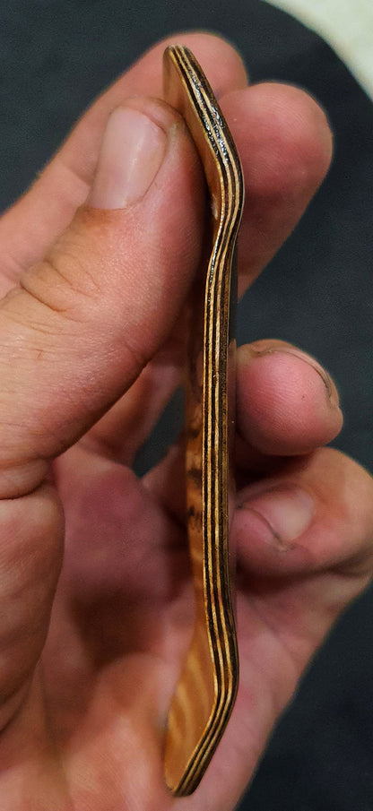 Cosa Nostra Handmade 7-ply Canadian Maple, Spalted Maple, Ebony and Burl fingerboard 34mmx96mm popsicle LIMITED EDITION 1 OF 1