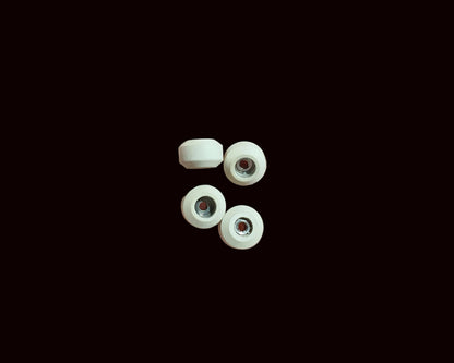 Saigon Skateboards Hybrid Ceramic Fingerboard Wheels, CNC 8x5.5mm, Ivory