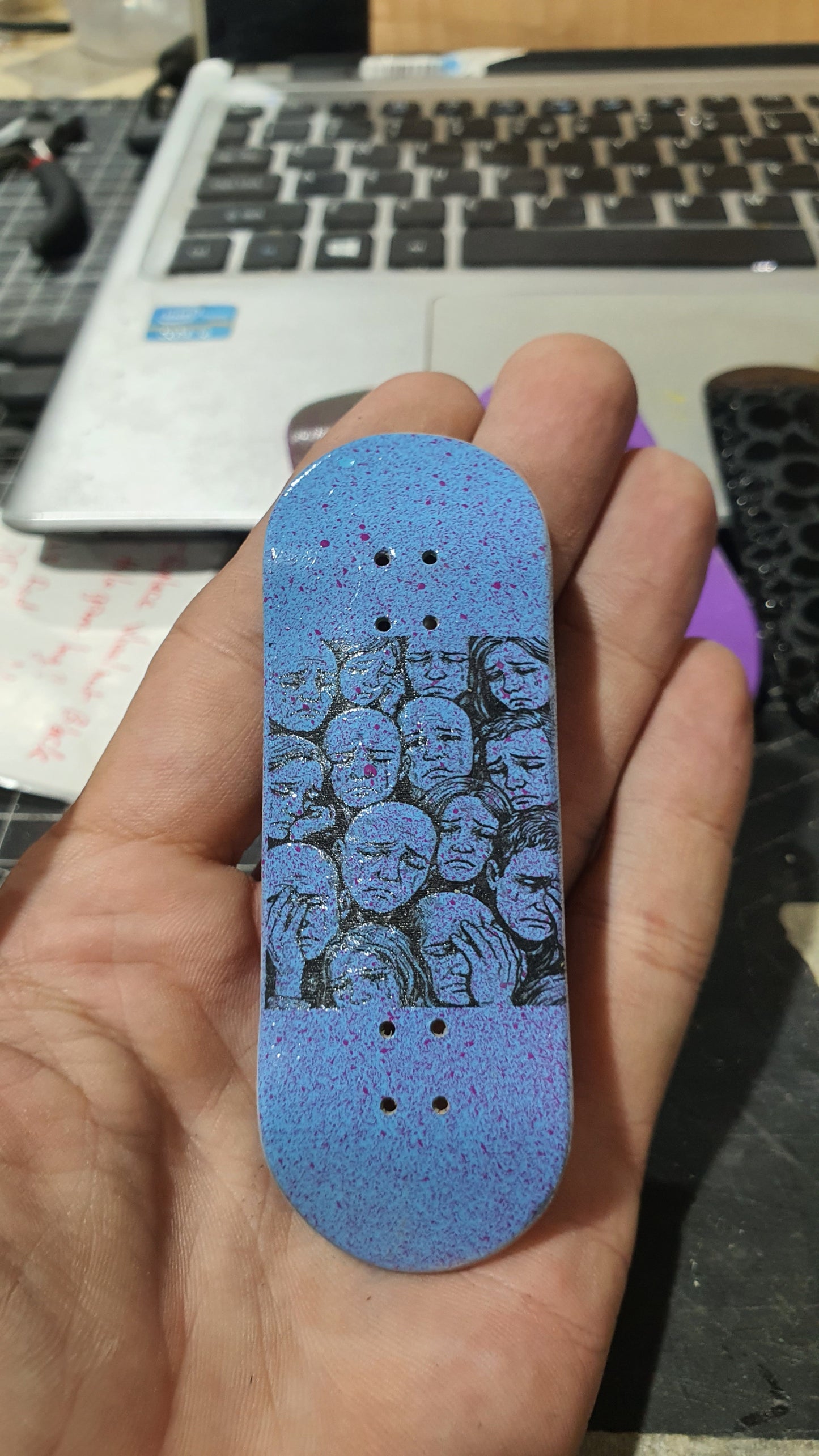Saigon Skateboards 34mmx97mm 5-ply Canadian Maple Fingerboard "Faces of sadness "
