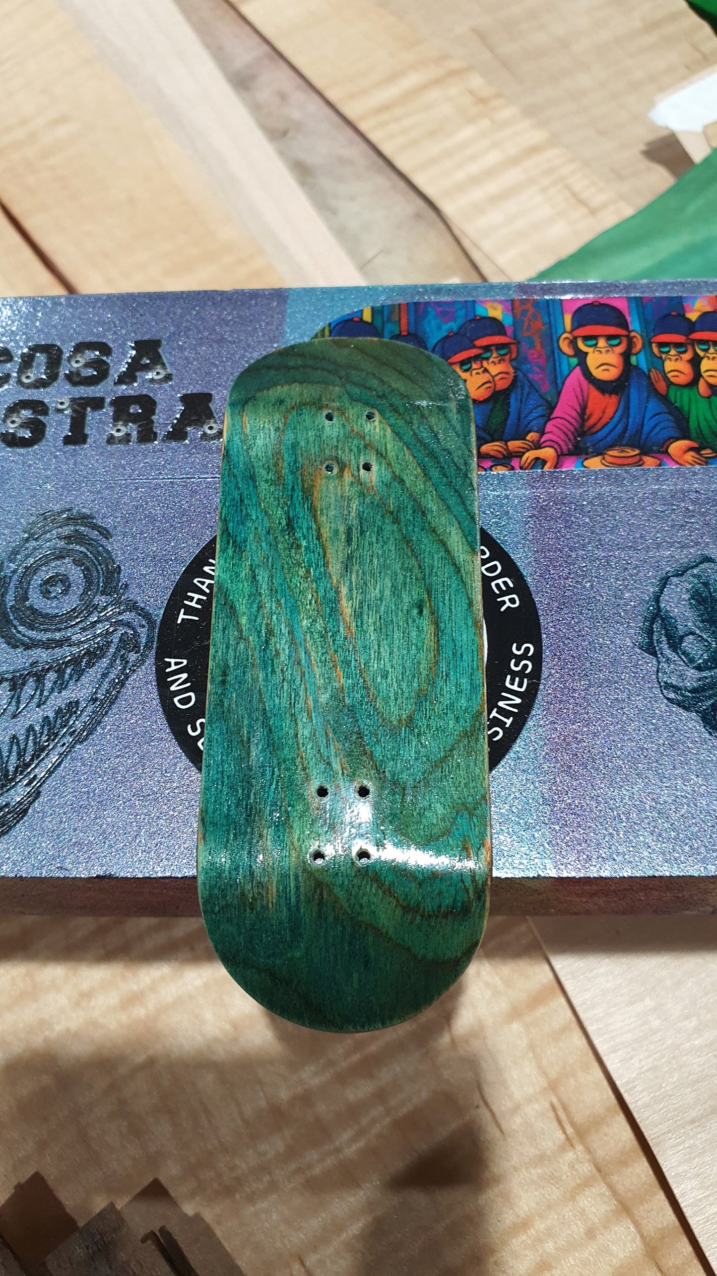 Cosa Nostra Handmade 5-Ply 34mmx98mm Popsicle Shape Canadian Maple, Mahogany & Engineered Veneer NFC Enabled