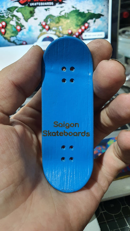 Saigon Skateboards 5-ply Canadian Maple Fingerboard 33mmx97mm Popsicle Shape "Cemetary Cat"