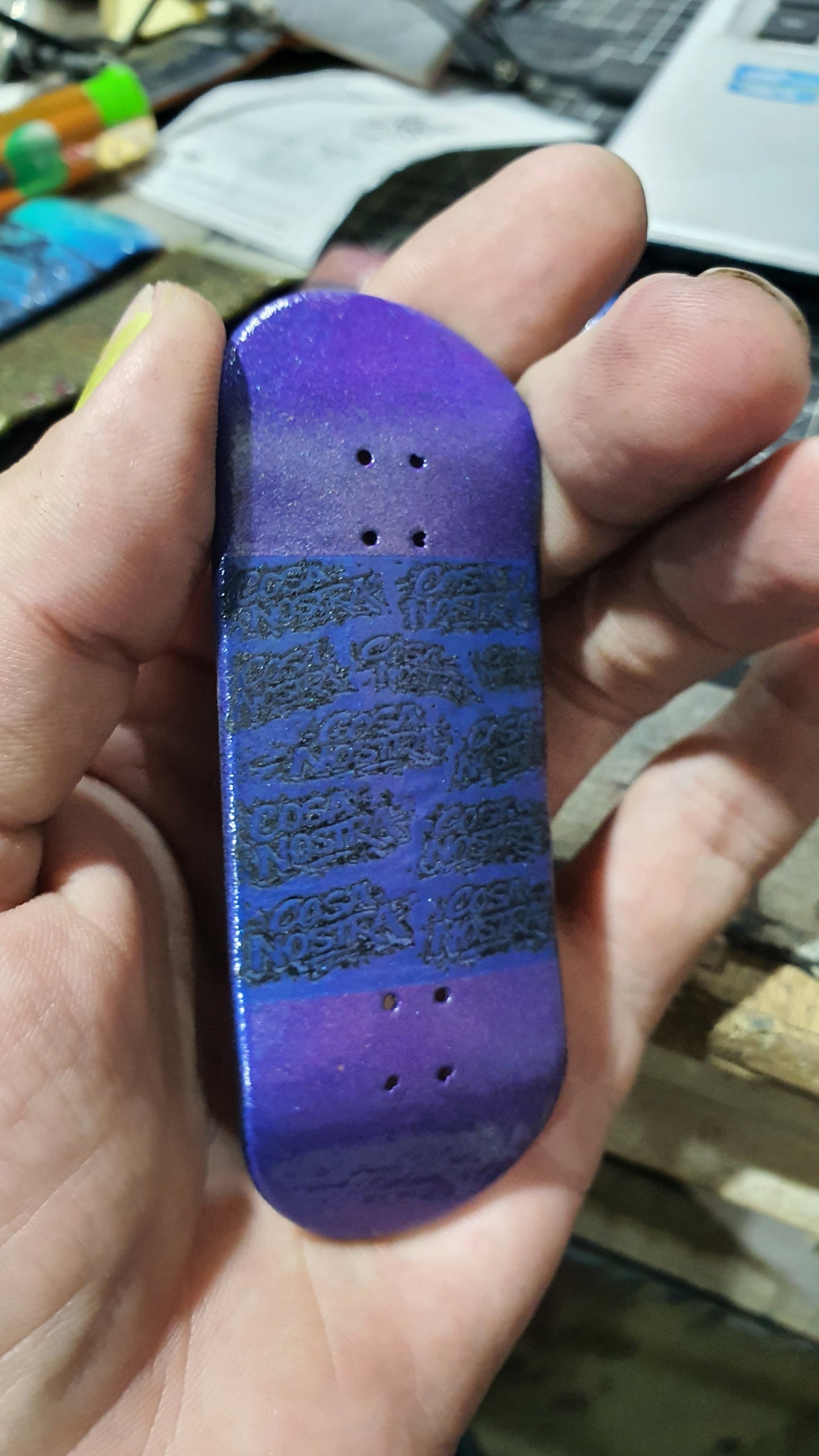 Saigon Skateboards 5-ply Canadian Maple Fingerboard 33mmx97mm Popsicle "Graff Wall"