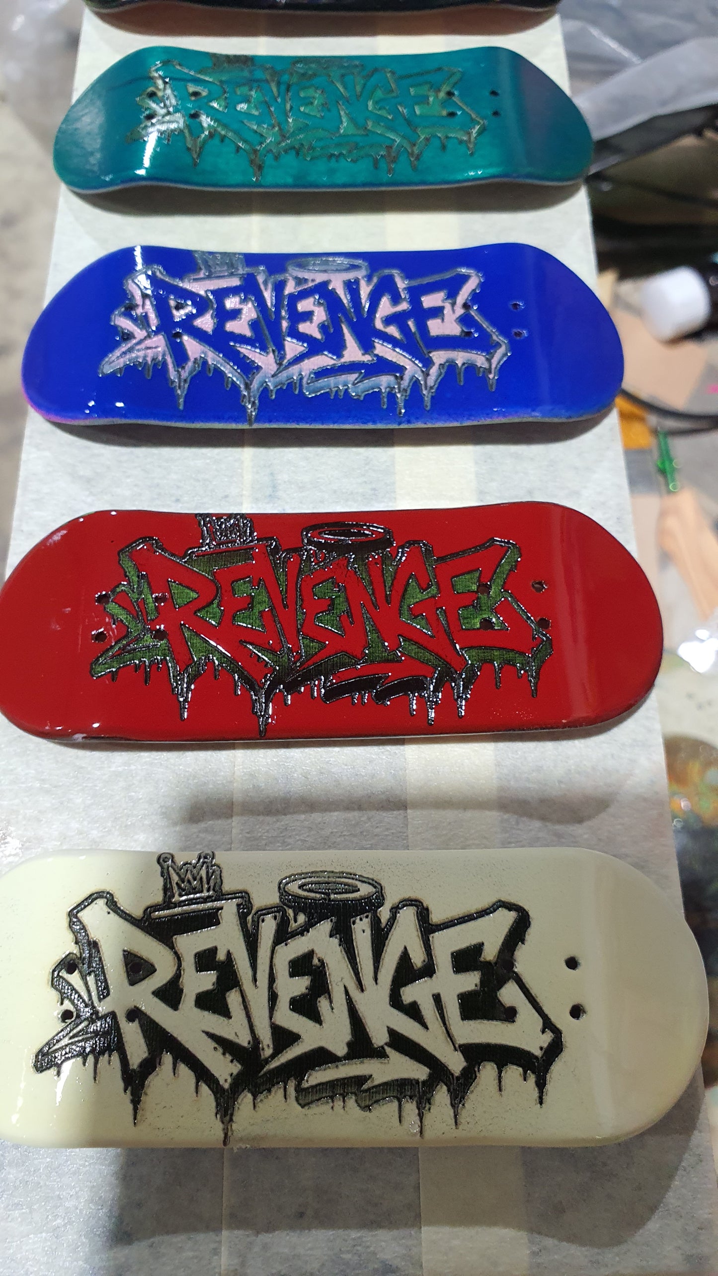 Revenge "Sleep with the fishes" 5-ply Canadian Maple Fingerboard Deck 33mm | Saigon Skateboards