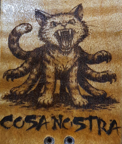 Cosa Nostra Handmade 7-ply Canadian Maple, Spalted Maple, Ebony and Burl fingerboard 34mmx96mm popsicle LIMITED EDITION 1 OF 1