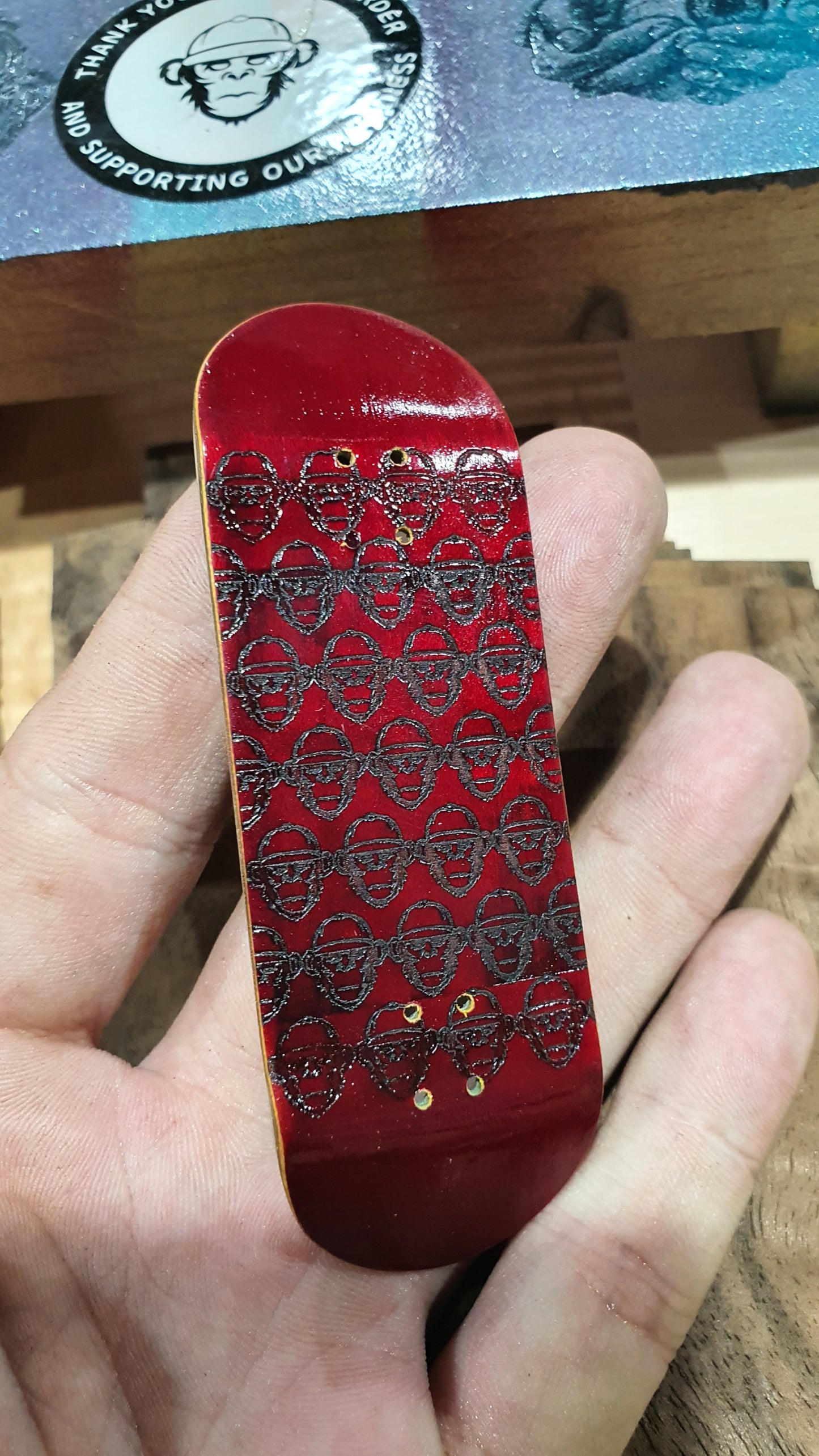 Cosa Nostra Red Monkey Army 32mmx98mm Popsicle Shape Canadian Maple & Mahogany NFC Enabled