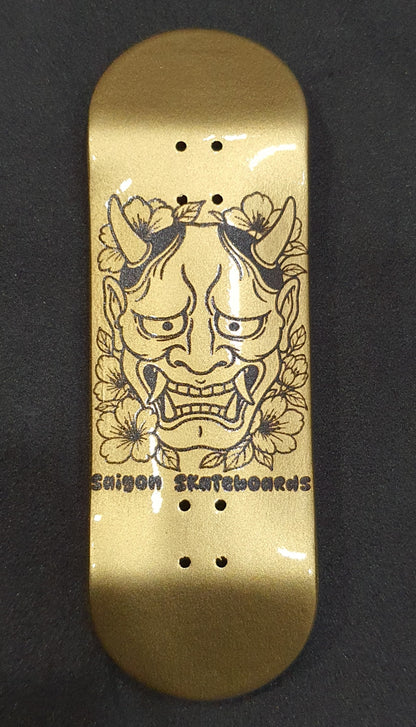 Saigon Skateboards "Gold Hannya" 32mm Fingerboard Deck