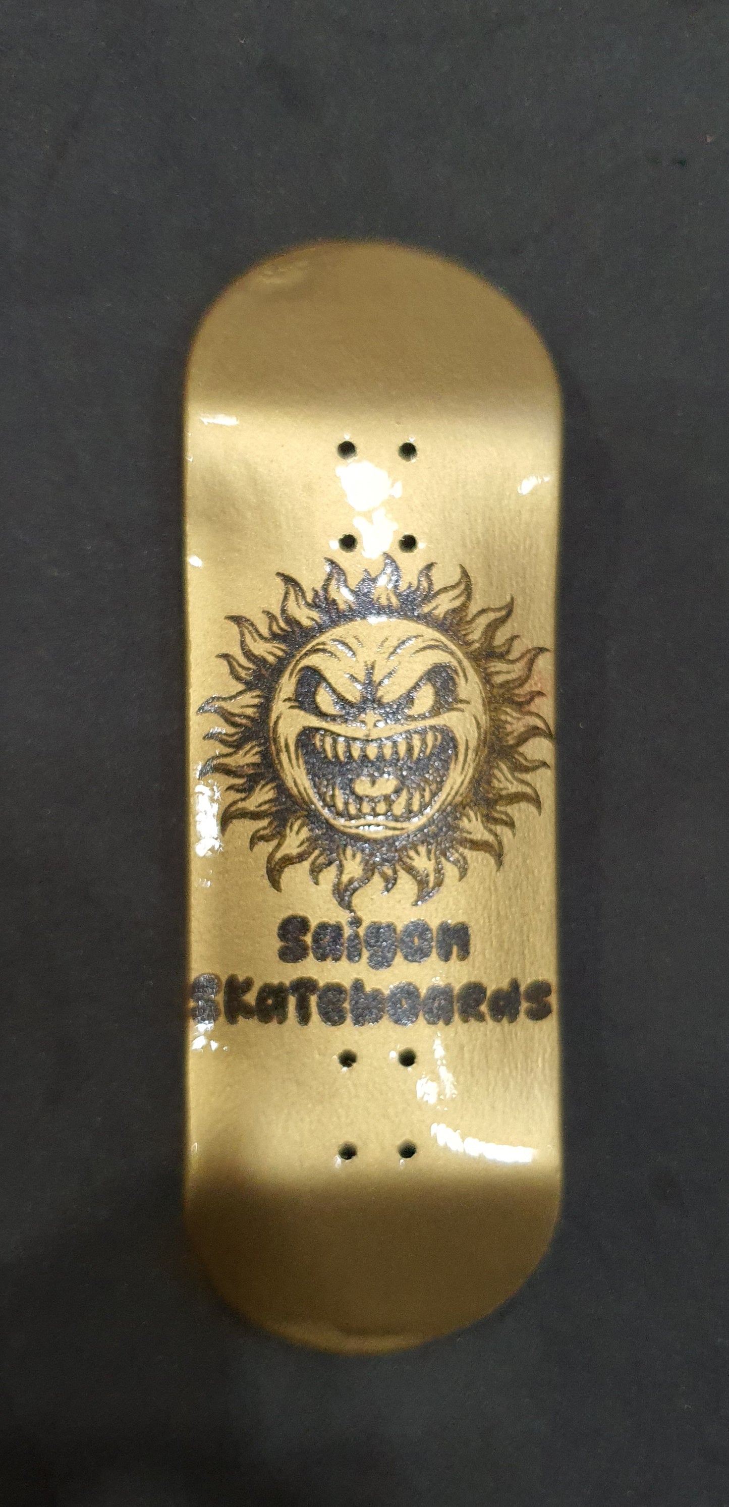 Saigon Skateboards "Gold Sun" 32mm Fingerboard Deck