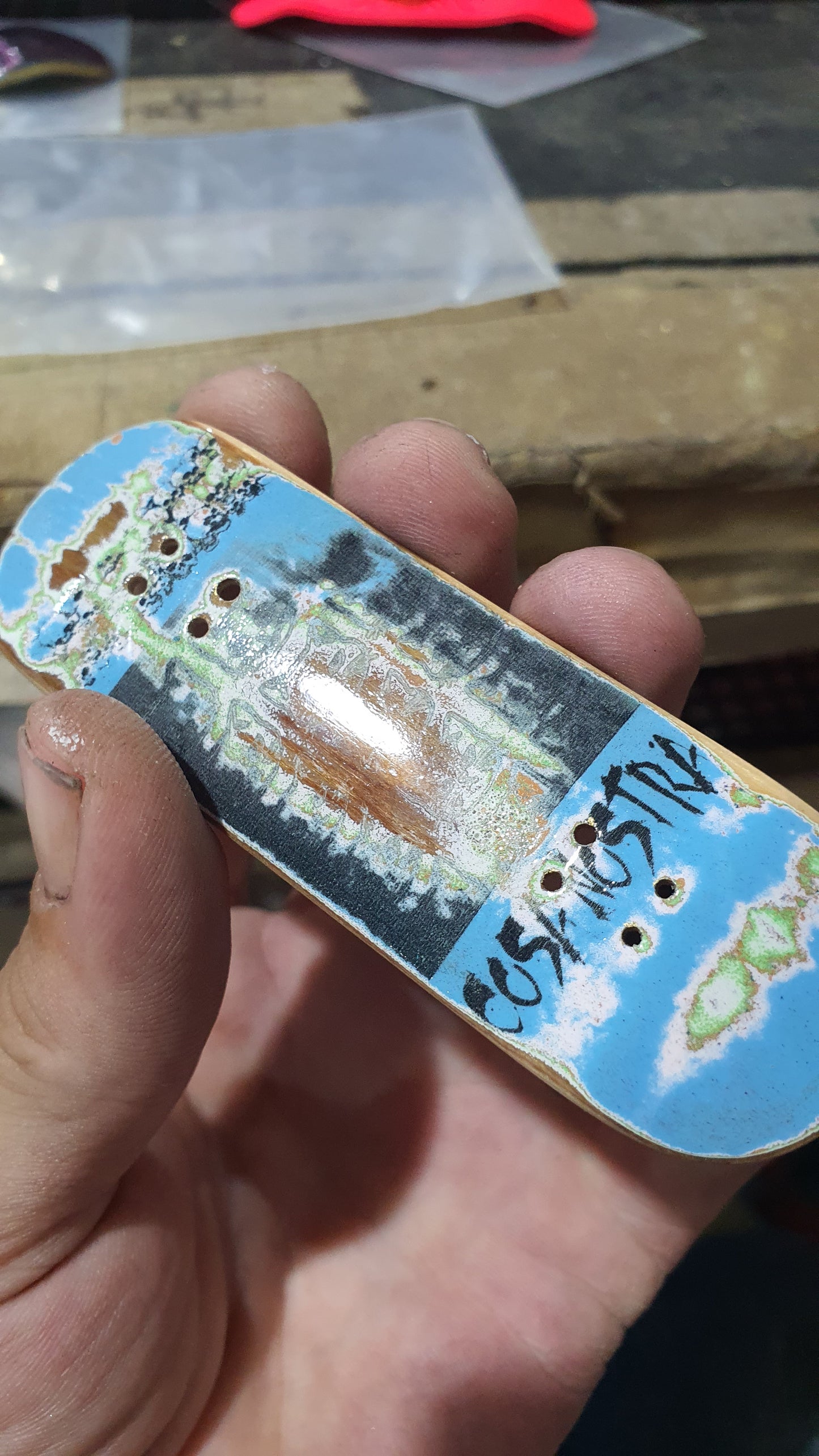 Cosa Nostra "Relic Blue" 32mm Fingerboard Deck