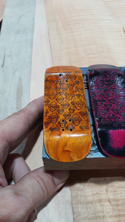 Cosa Nostra Handmade 5-Ply Fingerboard - Monkey Army Yellow Boxy Shape Maple, Mahogany & Engineered Veneer NFC Enabled