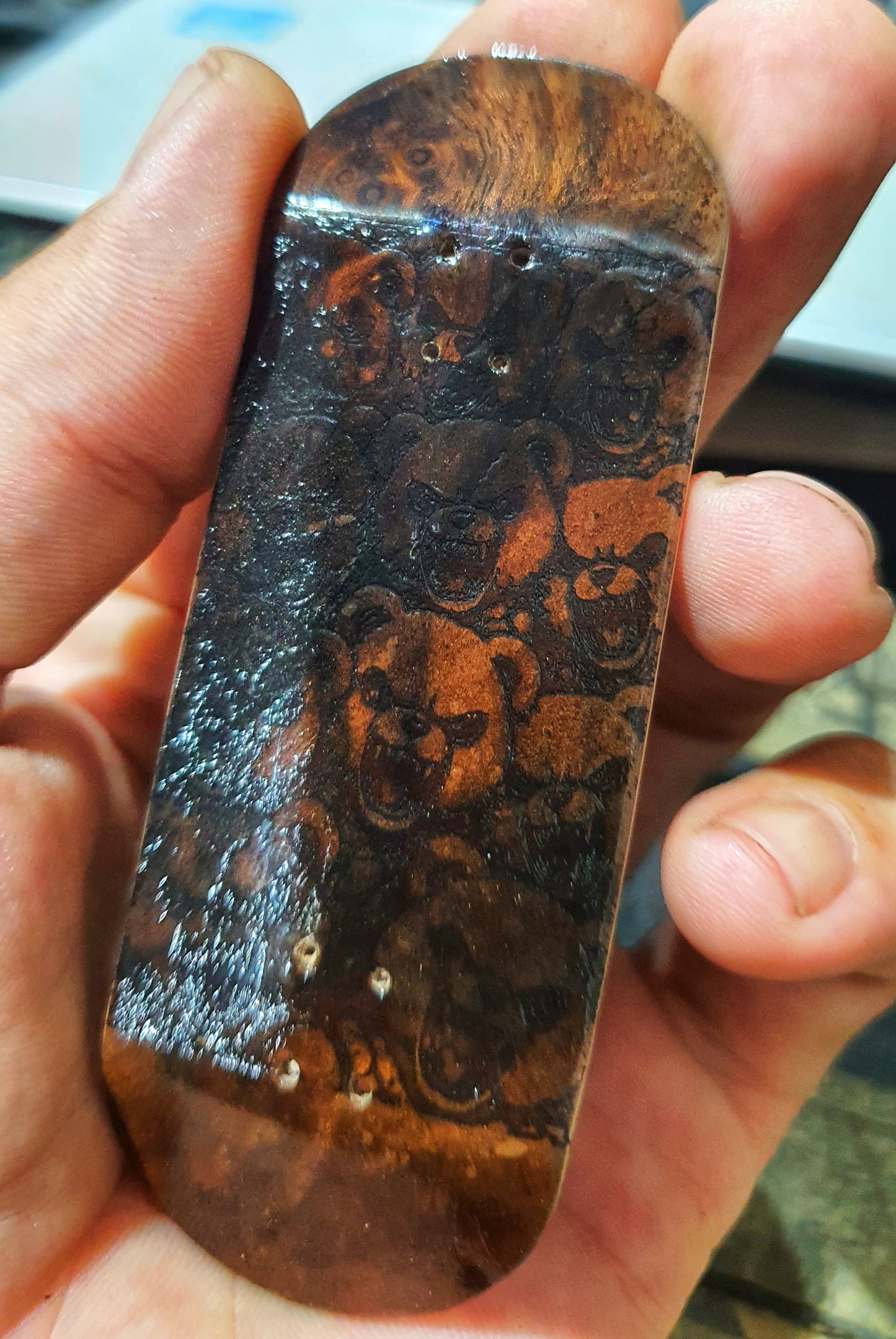 Cosa Nostra Handmade "Bears Picnic" 34mm Fingerboard. NFC enabled.