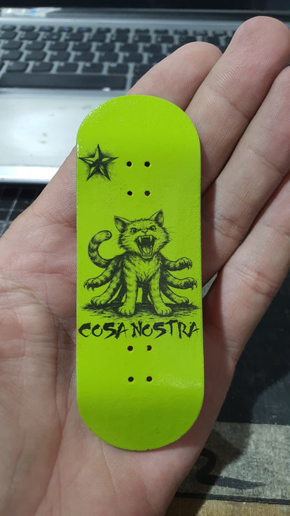 Saigon Skateboards 5-ply Canadian Maple Fingerboard 32mmx98mm Popsicle "Cat o' 9 legs"